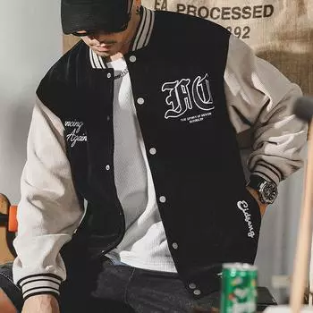 Американский тяжелый бейсбольный свитер мужской осенний кардиган свитер мужской модный бренд куртка-бомбер вельветовая куртка XL
