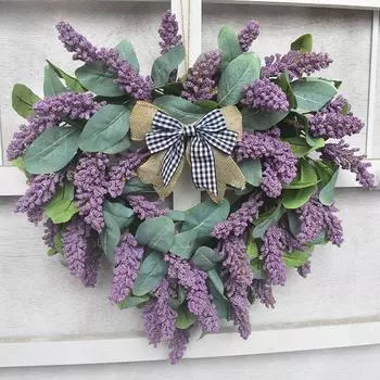 Американский Весенний День Святого Валентина Имитация Венка Украшение Двери Большой Пенопластовый Лавандовый Венок Свадебный Венок-Сердце