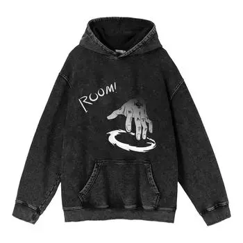 Американский винтажный выстиранный свитер Trafalgar Rowe Room Print Hoodie Hoodie Vintage Jacket M