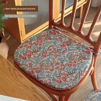 Американский винтажный жаккардовый чехол для подушки, подушка для обеденного стула, ткань, подушка для стула в форме подковы, пасторальный стиль, хлопок, подушка для стула, дышащая, моющаяся Jacaranda cushion Small size 41*37cm