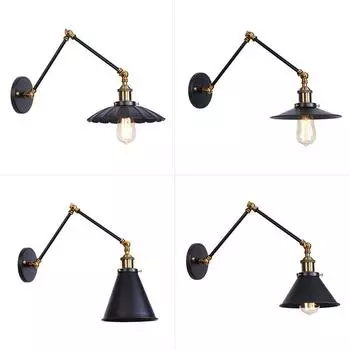 Американский Железный Арт Мульти Фестиваль НЛО Бар Ресторан Черный Индивидуальность Простая Спальня Декор Лампа для Спальни Настенный Светильник Without bulb