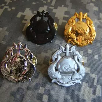 Американский значок продвинутого дайвера, значок подводного плавания Water Ghost, наплечный значок из металла чёрный