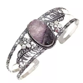 Amethyst Drusy Gemstone Handmade Silver Jewelry Cuff Bracelets 7 Adjustable