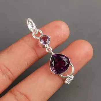 Amethyst Gemstone 925 Sterling Silver Jewelry Handmade Pendant2.00 Women s Gift PP-5-5