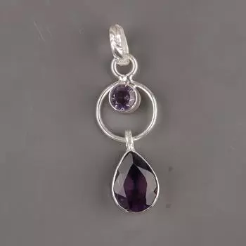 Amethyst Gemstone 925 Sterling Silver Jewelry Handmade Pendant For Birthday Gift PP-10-3