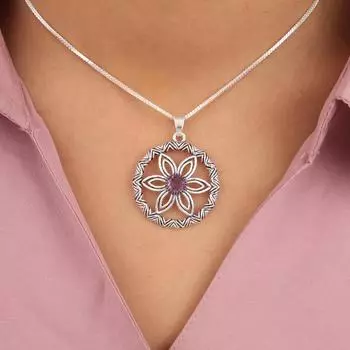 Amethyst Gemstone 925 Sterling Silver Jewelry Pendant 1.48 Mother s Day Gift CP-29-4