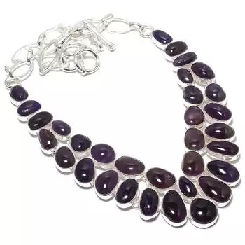 Amethyst Gemstone Handmade 925 Silver Jewelry Necklace 18 JCN484-209