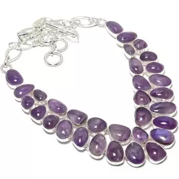 Amethyst Gemstone Handmade 925 Silver Jewelry Necklace 18 JCN484-168