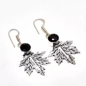 Ювелирные серьги ручной работы с аметистом, посеребренные 925 пробы, 1,89 дюйма