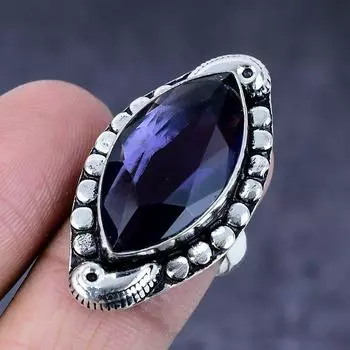 Amethyst Gemstone Handmade 925 Steling Silver Gift Jewelry Ring Size 8 e4C73