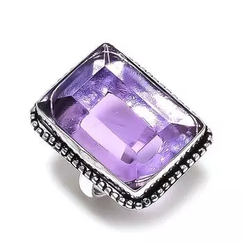 Аметист драгоценный камень ручной работы 925 стерлингового серебра подарочное ювелирное кольцо размер 7 P3s17