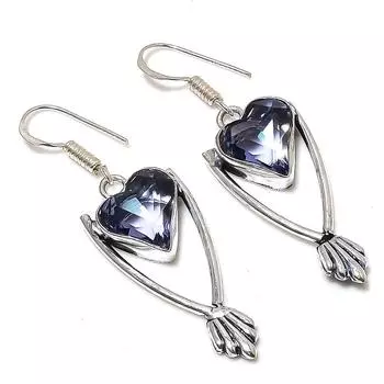 Amethyst Gemstone Handmade 925 Sterling Silver Gift Jewelry Earring 2.05 C6m65