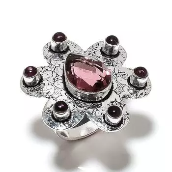 Amethyst Gemstone Handmade 925 Sterling Silver Jewelry Ring Size 8 k1w16