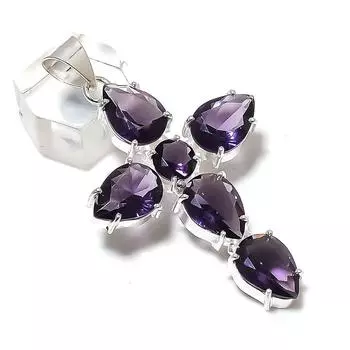 Amethyst Gemstone Handmade 925 Sterling Silver Jewelry Pendant 2.48 Y3i53
