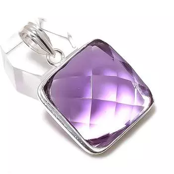 Amethyst Gemstone Handmade 925 Sterling Silver Jewelry Pendant 1.62 o2H12