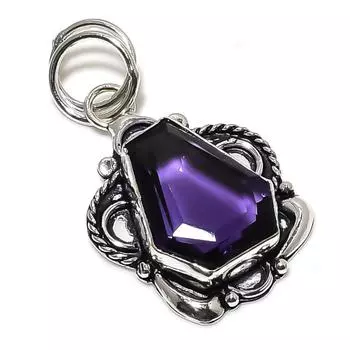 Amethyst Gemstone Handmade 925 Sterling Silver Jewelry Pendant 1.89 b7D63