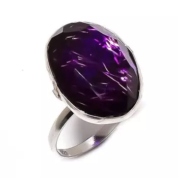 Amethyst Gemstone Handmade 925 Sterling Silver Jewelry Ring Size 8 c4e88