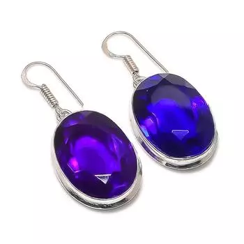 Amethyst Handmade 925 Sterling Silver Jewelry Earring 1.65 Q4W96