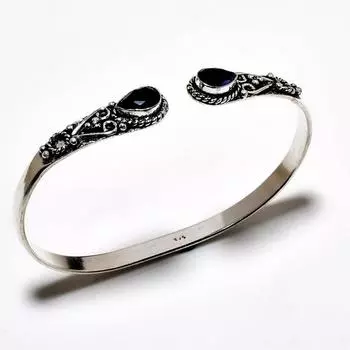 Аметист Драгоценный камень 925 Посеребренный ювелирный браслет ручной работы