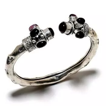 Аметист Драгоценный камень 925 Посеребренный ювелирный браслет ручной работы