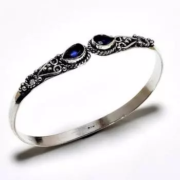 Аметист Драгоценный камень 925 Посеребренный ювелирный браслет ручной работы