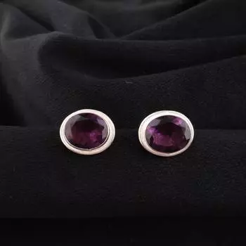 Аметист Драгоценный камень 925 Стерлинговое серебро Ювелирные изделия Ручной работы Серьги Свадебные Пусеты 0,5 EE-178-7