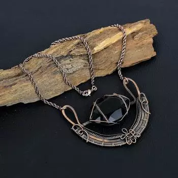 Аметист, драгоценный камень, медная проволока ручной работы, дизайнерское ожерелье для женщин 18 Inches With Adjustable фиолетовый