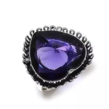 Аметист драгоценный камень ручной работы 925 стерлингового серебра подарочное ювелирное кольцо размер 7 T9A33
