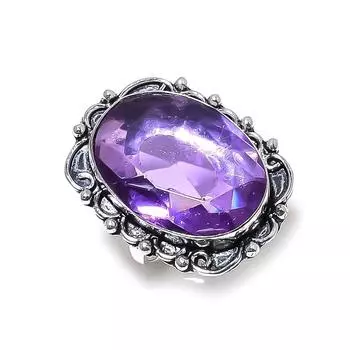 Аметист драгоценный камень ручной работы из стерлингового серебра 925 пробы подарочное ювелирное кольцо размер 10 N0d58
