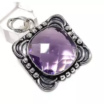 Аметист драгоценный камень ручной работы из стерлингового серебра 925 пробы подарочный ювелирный кулон 1,89 C2g44