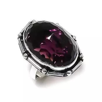 Аметист драгоценный камень ручной работы из стерлингового серебра 925 пробы подарочное ювелирное кольцо размер 9 a8J92