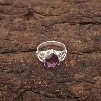 Аметист Камень Серебро 925 Вечность Заявление Артизан Сестры Подарок Кольцо Ювелирные изделия RR-46-12 4