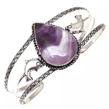 Аметист кружевной агат драгоценный камень серебряные ювелирные изделия манжеты браслеты 7 регулируемые