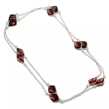 Аметистовое ювелирное ожерелье ручной работы из стерлингового серебра 925 пробы 36 дюймов A5w91