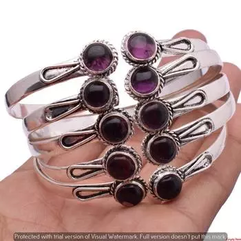 Аметистовый браслет, натуральный аметистовый кристалл, регулируемый браслет ручной работы, ювелирные изделия, фиолетовые драгоценные камни, оптовые браслеты для оптовой продажи Free Size фиолетовый