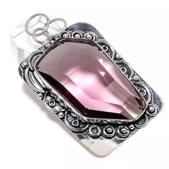 Аметистовый драгоценный камень, кулон ручной работы из стерлингового серебра 925 пробы, 2,60 дюйма, a1a97