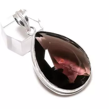 Аметистовый драгоценный камень, кулон ручной работы из стерлингового серебра 925 пробы 2,01 дюйма q0B53