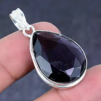 Аметистовый драгоценный камень ручной работы из стерлингового серебра 925 пробы подарочный ювелирный кулон 1,65 L4I65