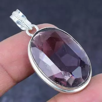 Аметистовый драгоценный камень ручной работы из стерлингового серебра 925 пробы подарочный ювелирный кулон 1,77 f5S20