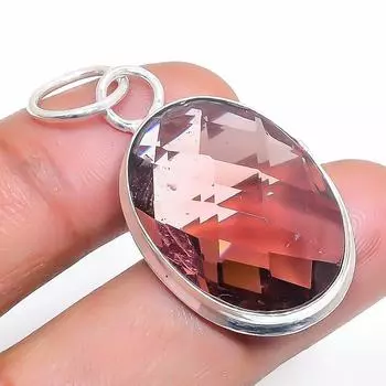 Аметистовый кулон ручной работы из стерлингового серебра 925 пробы 1,73 дюйма q1v32