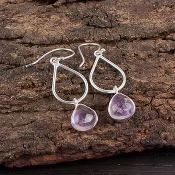 Аметрин Драгоценный камень 925 Стерлинговое серебро Ювелирные изделия Ручной работы Серьги-капли/подвески 1,90 EE-19-29