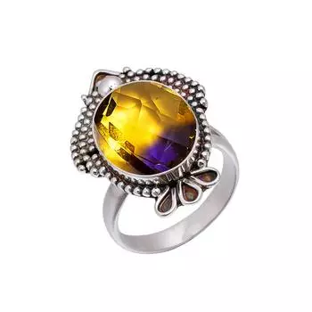 Ametrine 925 Sterling Silver Ring V5719, Yellow & Purple Ring, Oval Ring, Valentin s Day Gift, Gift For Her, Birthday Gift, Handmade Jewelry, Silver J