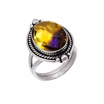 Ametrine 925 Sterling Silver Ring V5941, Yellow & Purple Ring, Oval Ring, Valentin s Day Gift, Gift For Her, Birthday Gift, Handmade Jewelry, Silver J