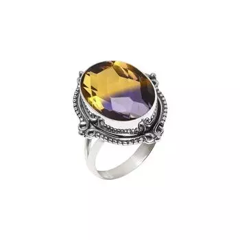 Ametrine 925 Sterling Silver Ring V6436, Yellow & Purple Ring, Oval Ring, Valentin s Day Gift, Gift For Her, Birthday Gift, Handmade Jewelry, Silver J