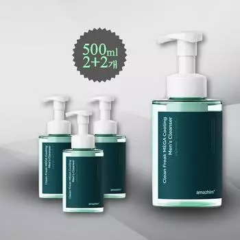 Amezhim Clean Freak Maga Cooling Men s Cleanser 2+2 Large Capacity M Zone Care Groin Odor Relief Itching, 4 Pieces, 550ml