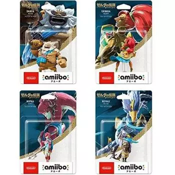 amiibo Дыхание дикой природы Легенда о Zelda Набор из 4 (Сериал) (Дулькель, Урбоса, Мифа, Ребал) белый