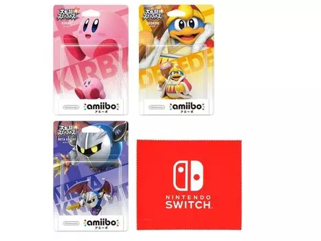 amiibo Kirby Super Smash Series 3 типа набор Meta Switch логотип дизайн салфетка из микрофибры Bros. (Кирби, Дедеде, Рыцарь) (Нинтендо включено)