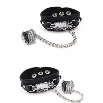 Amine Attack On Titan Косплей Реквизит Браслет + кольцо на палец, коллекция фанатов 1 piece