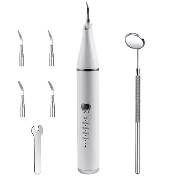 AMIZDYTO ирригатор для полости рта ультразвуковой очиститель зубов USB перезаряжаемый портативный очиститель зубов 5 режимов регулируемый светодиодный свет набор для чистки японский