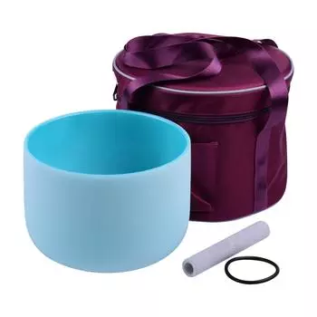 Ammoon 10-дюймовая хрустальная поющая чаша G Note с резиновым уплотнительным кольцом для молотка, сумка для хранения мюзикла 8 Inch фиолетовый